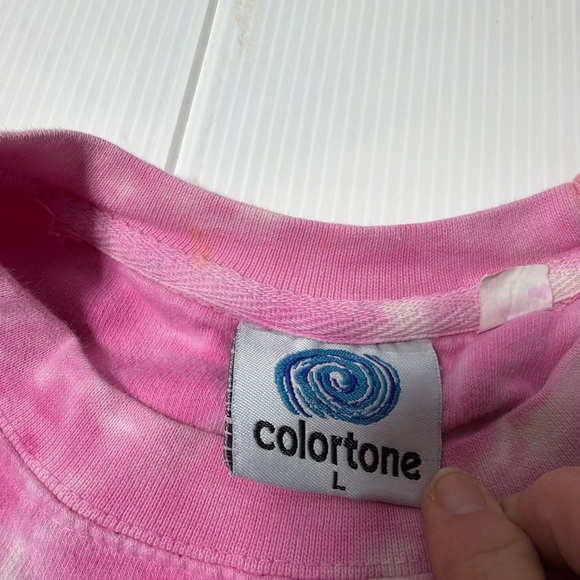 Colortone Tie Dye “Hungover” Graphic Sweatshirt Rainbow Large - Picture 3 of 4